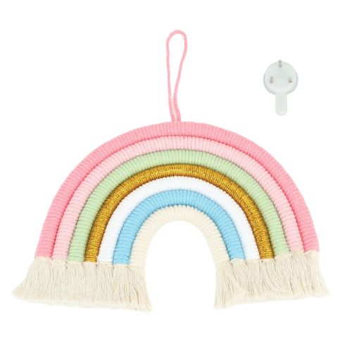 v1294 ym0521 3115230034212 00.jpg Pastel macramé rainbow wall hanging with tassels