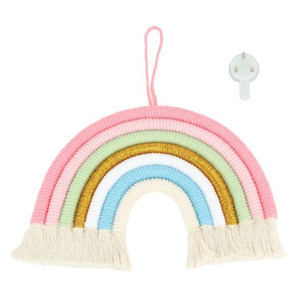 v1294 ym0521 3115230034212 00.jpg Pastel macramé rainbow wall hanging with tassels