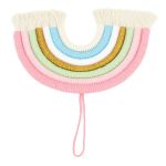 macrame woven rainbow 7 colors hand woven rainbow wall hanging tassel decoration for home room photo prop bz 703 Pastel woven rainbow wall hanging with tassels
