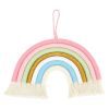macrame woven rainbow 7 colors hand woven rainbow wall hanging tassel decoration for home room photo prop bz 703 Pastel macramé rainbow wall hanging with tassels
