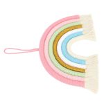 macrame woven rainbow 7 colors hand woven rainbow wall hanging tassel decoration for home room photo prop bz 703 Pastel rainbow macrame wall hanging with tassels