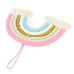macrame woven rainbow 7 colors hand woven rainbow wall hanging tassel decoration for home room photo prop bz 703 Pastel woven rainbow wall hanging with tassels
