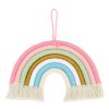 macrame woven rainbow 7 colors hand woven rainbow wall hanging tassel decoration for home room photo prop bz 703 Pastel macramé rainbow wall hanging with tassels