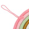 macrame woven rainbow 7 colors hand woven rainbow wall hanging tassel decoration for home room photo prop bz 703 Close-up of pastel woven rainbow wall hanging
