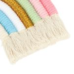 macrame woven rainbow 7 colors hand woven rainbow wall hanging tassel decoration for home room photo prop bz 703 Colourful cotton mop heads with tassel ends