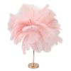 Pink feather decorative piece on gold stand