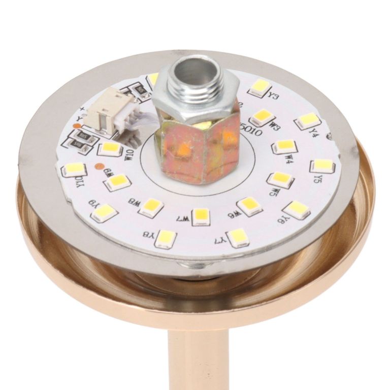 Close-up of circular LED light board assembly