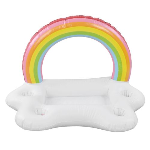 Inflatable rainbow arch pool float with cloud base