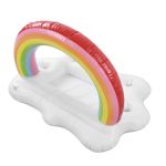 inflatable rainbow cloud drink holder floating beverage salad fruit serving bar pool float tool Inflatable rainbow cloud pool float with cup holders