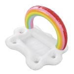 inflatable rainbow cloud drink holder floating beverage salad fruit serving bar pool float tool Inflatable rainbow cloud pool float with cup holders