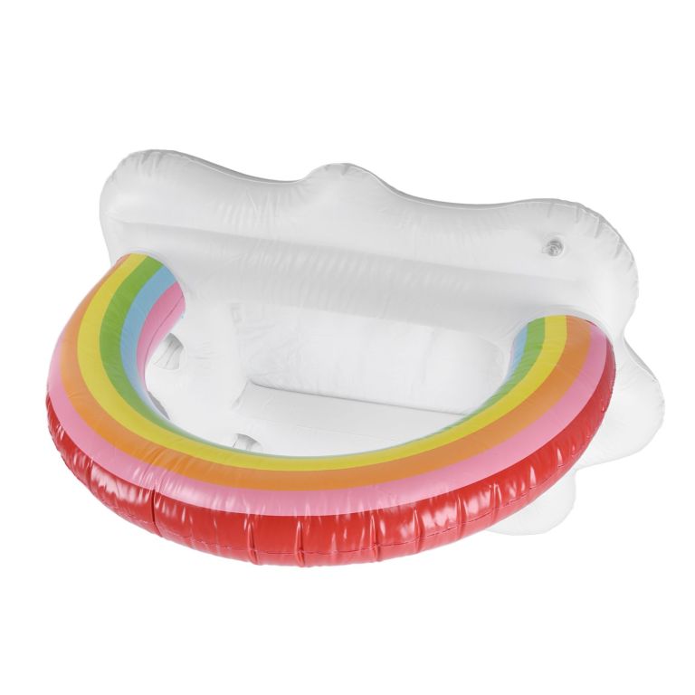 inflatable rainbow cloud drink holder floating beverage salad fruit serving bar pool float tool Rainbow cloud inflatable pool float