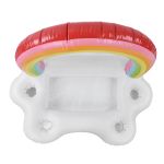 inflatable rainbow cloud drink holder floating beverage salad fruit serving bar pool float tool Rainbow canopy inflatable pool float with cup holders