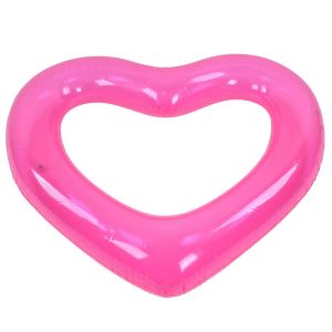 Pink heart-shaped inflatable pool float