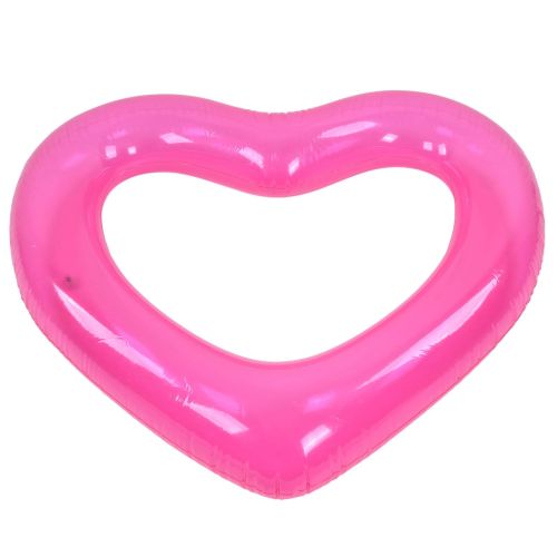 Pink heart-shaped inflatable pool float