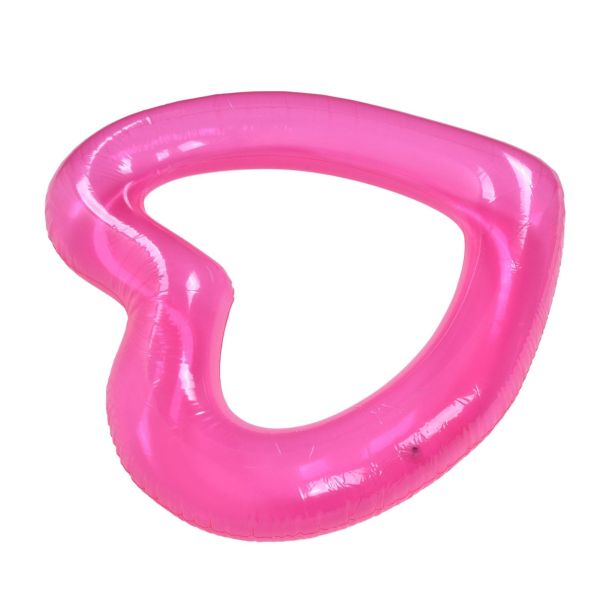 Pink heart-shaped inflatable pool float
