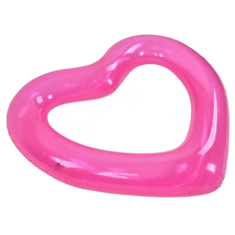 heart pool float pvc material skin friendly lightweight pink romantic style floating tubes for summer Pink heart-shaped inflatable pool float
