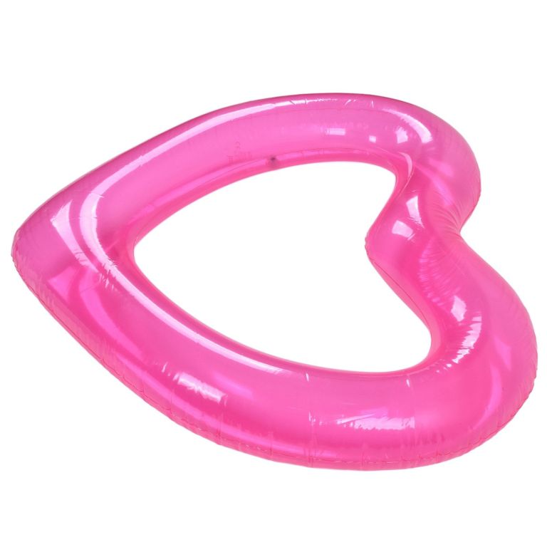 heart pool float pvc material skin friendly lightweight pink romantic style floating tubes for summer Bright pink heart-shaped inflatable pool float