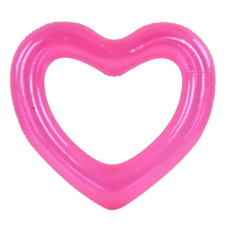 heart pool float pvc material skin friendly lightweight pink romantic style floating tubes for summer Pink inflatable heart-shaped pool float