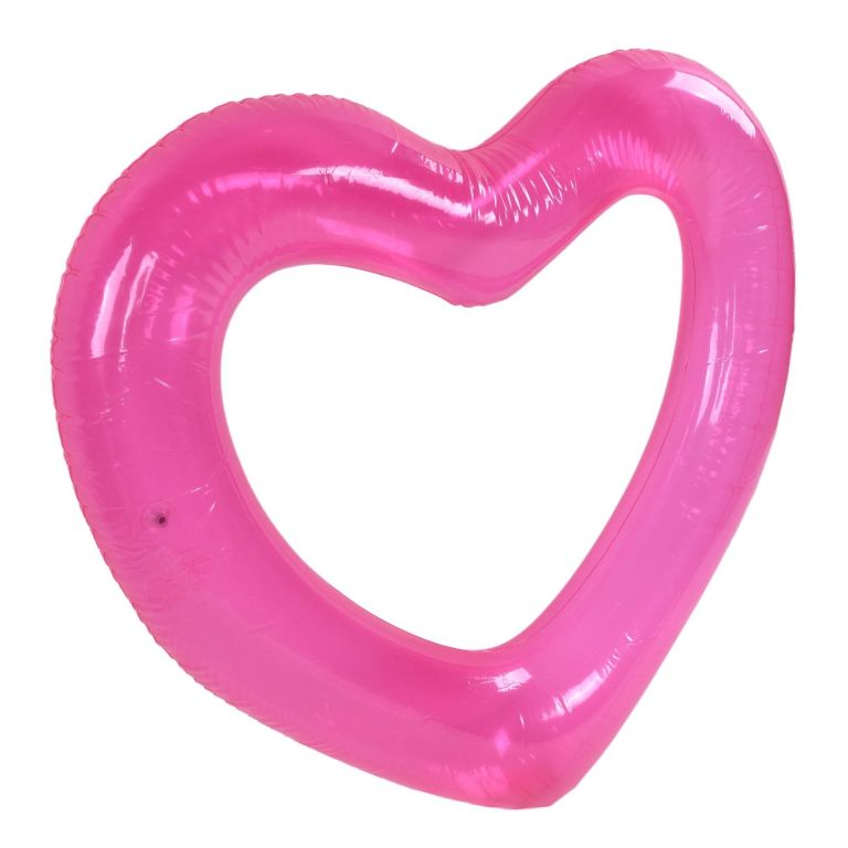 heart pool float pvc material skin friendly lightweight pink romantic style floating tubes for summer Pink inflatable heart-shaped pool float