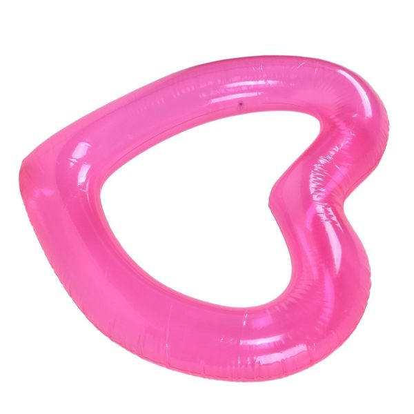 Pink heart-shaped inflatable pool float