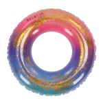 colored swimming rings bright colors sequin thickened inflatable glitter swim rings for swimming pool Pink and blue glitter inflatable swim ring