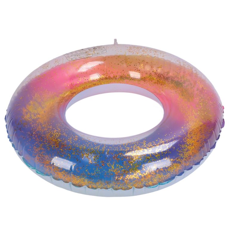 colored swimming rings bright colors sequin thickened inflatable glitter swim rings for swimming pool Pink and purple glitter inflatable swim ring