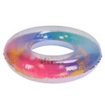 colored swimming rings bright colors sequin thickened inflatable glitter swim rings for swimming pool Glitter-filled rainbow inflatable swim ring