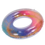 colored swimming rings bright colors sequin thickened inflatable glitter swim rings for swimming pool Glittery pink and blue inflatable swim ring