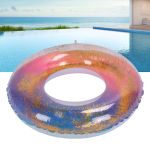 colored swimming rings bright colors sequin thickened inflatable glitter swim rings for swimming pool Glittery inflatable pool ring by ocean infinity pool