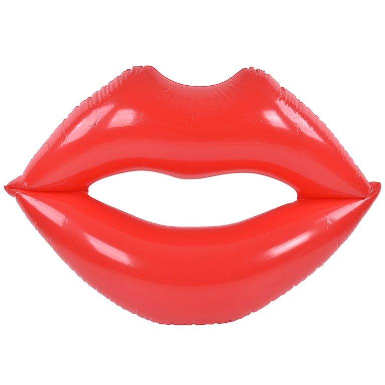 Red inflatable lips pool float
