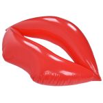 Red inflatable lips pool float on white background