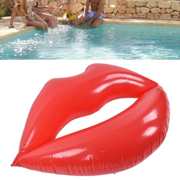 red lips float bed thickened increase pvc inflatable red lips swimming pool for adult beaches parties Red lips inflatable pool float on white background