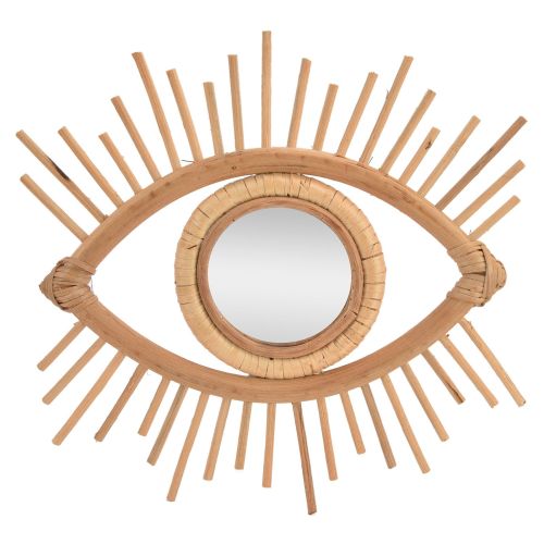 v1294 ym0523 3115210209611 00.jpg Rattan eye-shaped mirror with sunburst frame