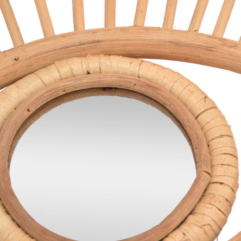Close-up of circular rattan frame detail