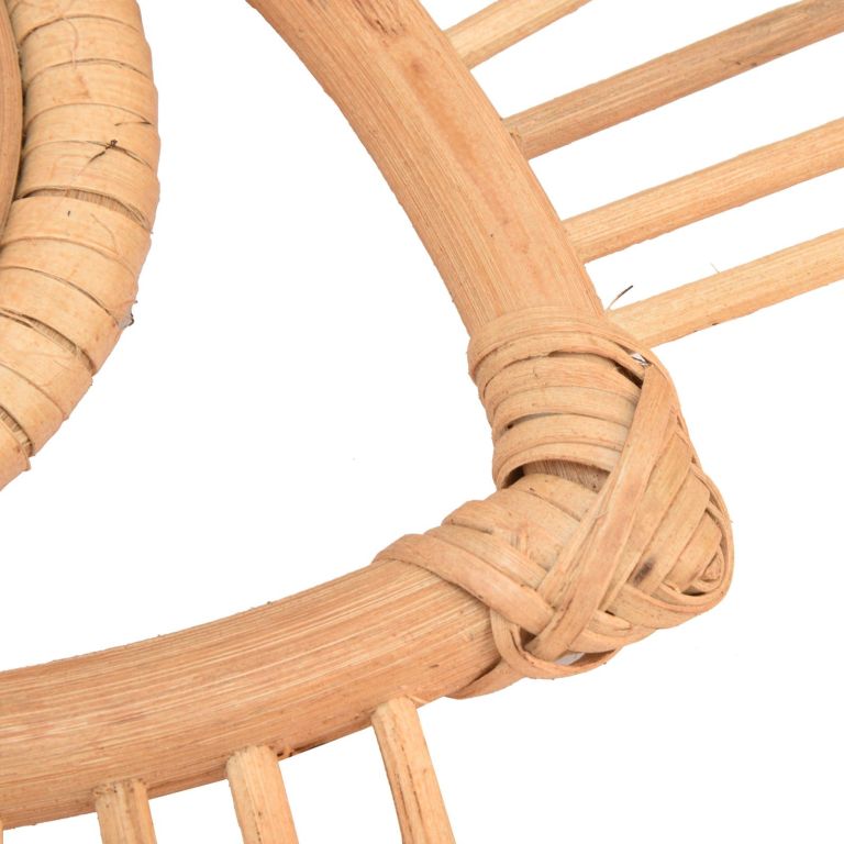 Close-up of woven rattan furniture joint