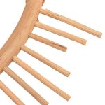 Close-up of wooden rake tines