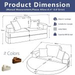 Curved sofa dimensions with measurements and features