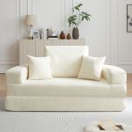 Cream sofa in minimalist living room setting
