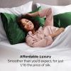 silk pillowcase for hair and skin mulberry silk pillowcase soft breathable smooth both sided natural silk pillowcase with envelope pocket beauty sleep silk pillow case for gift (2 pack, standard, green) Woman relaxing on bed with green satin pillows