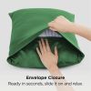 silk pillowcase for hair and skin mulberry silk pillowcase soft breathable smooth both sided natural silk pillowcase with envelope pocket beauty sleep silk pillow case for gift (2 pack, standard, green) Hands fitting green pillowcase with envelope closure