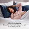 silk pillowcase for hair and skin mulberry silk pillowcase soft breathable smooth both sided natural silk pillowcase with envelope pocket beauty sleep silk pillow case for gift (2 pack, standard, navy) Woman relaxing on bed with satin bedding