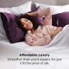 silk pillowcase for hair and skin mulberry silk pillowcase soft breathable smooth both sided natural silk pillowcase with envelope pocket beauty sleep silk pillow case for gift (2 pack, standard, purple) Woman relaxing on silky pillowcases in bed