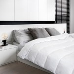 royal comfort bamboo blend quilt 250gsm luxury duvet 100% cotton cover double white Modern minimalist bedroom with white bedding and lamps