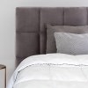 royal comfort bamboo blend quilt 250gsm luxury duvet 100% cotton cover double white Grey upholstered headboard with white quilted bedding