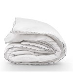 royal comfort bamboo blend quilt 250gsm luxury duvet 100% cotton cover double white Folded white quilt with black trim edging