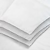 royal comfort bamboo blend quilt 250gsm luxury duvet 100% cotton cover double white Stack of white pillows with black piping