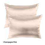Two champagne pink satin pillowcases