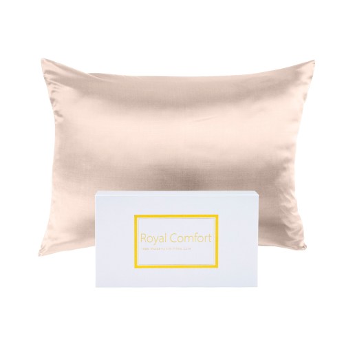 Champagne mulberry silk pillowcase with gift box
