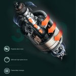 Cutaway view of massage gun motor mechanism
