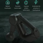 Massage gun with muscle recovery benefits listed